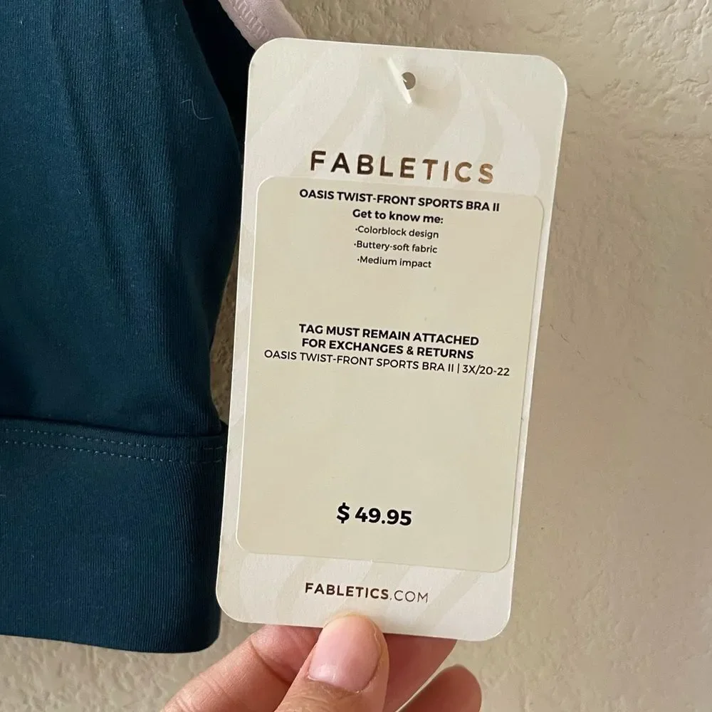 NWT‎ fabletics oasis twist front sports bra